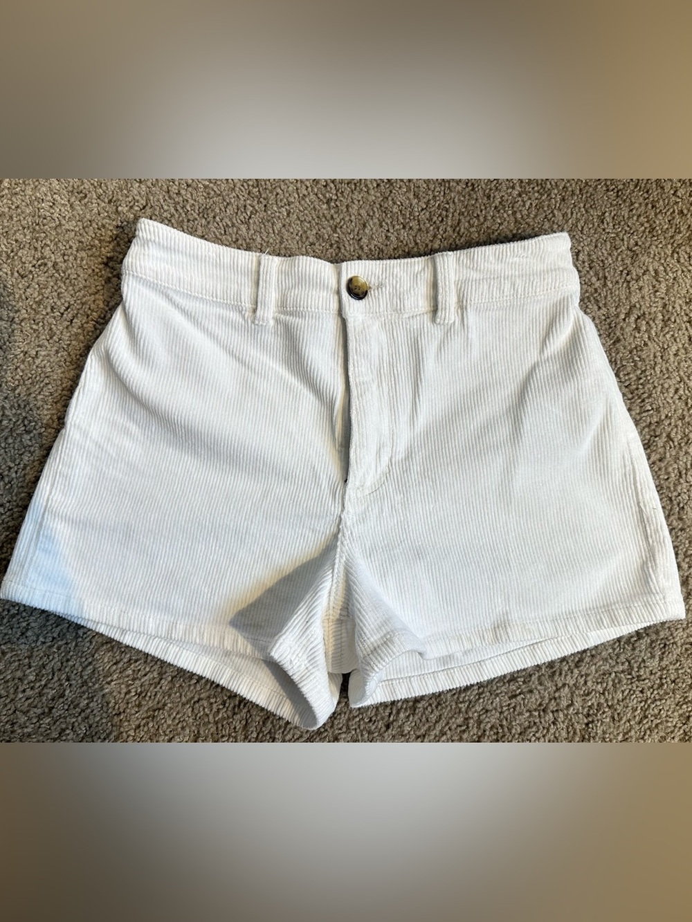 Billabong White High-Waist Corduroy Shorts